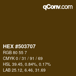 Color code: HEX #503707 | qconv.com