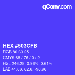 カラーコード: HEX #503CFB | qconv.com