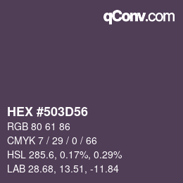 Color code: HEX #503D56 | qconv.com