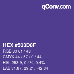Farbcode: HEX #503D8F | qconv.com