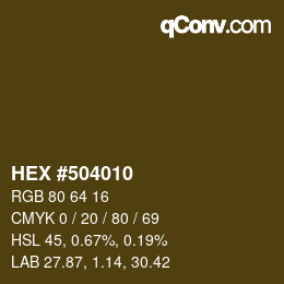 Farbcode: HEX #504010 | qconv.com