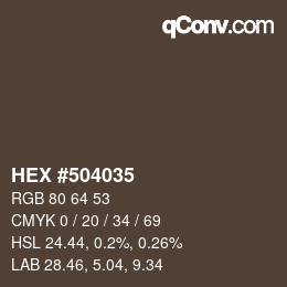 カラーコード: HEX #504035 | qconv.com