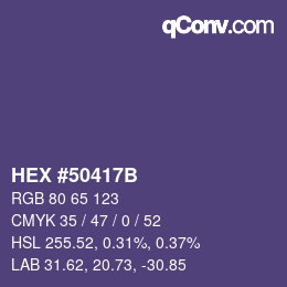 カラーコード: HEX #50417B | qconv.com