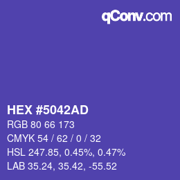 Color code: HEX #5042AD | qconv.com