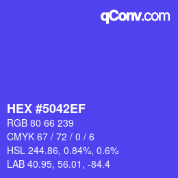 颜色代码: HEX #5042EF | qconv.com