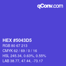 カラーコード: HEX #5043D5 | qconv.com