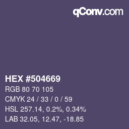 カラーコード: HEX #504669 | qconv.com