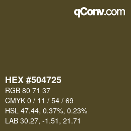 Color code: HEX #504725 | qconv.com