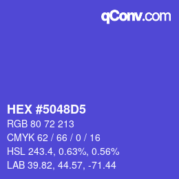 Color code: HEX #5048D5 | qconv.com