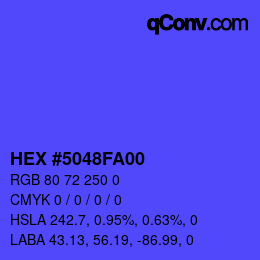Color code: HEX #5048FA00 | qconv.com