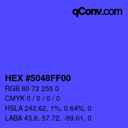 Color code: HEX #5048FF00 | qconv.com