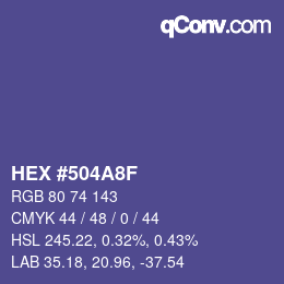 カラーコード: HEX #504A8F | qconv.com