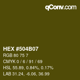 Color code: HEX #504B07 | qconv.com