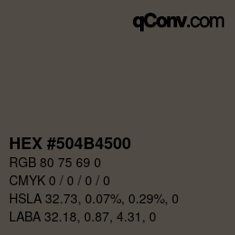 Color code: HEX #504B4500 | qconv.com