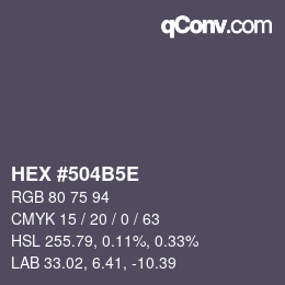 Código de color: HEX #504B5E | qconv.com