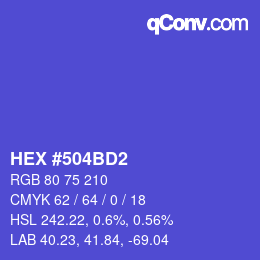 Color code: HEX #504BD2 | qconv.com