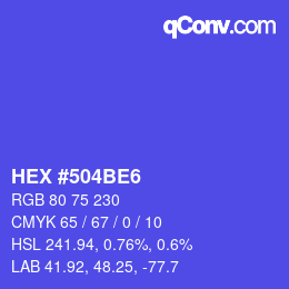 Color code: HEX #504BE6 | qconv.com