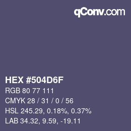 Color code: HEX #504D6F | qconv.com