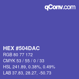 カラーコード: HEX #504DAC | qconv.com