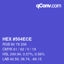 Color code: HEX #504ECE | qconv.com