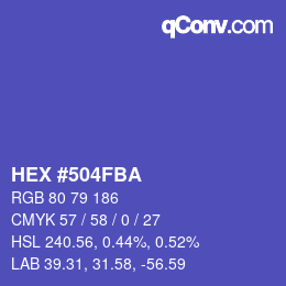 Color code: HEX #504FBA | qconv.com