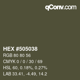 Color code: HEX #505038 | qconv.com