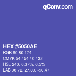 カラーコード: HEX #5050AE | qconv.com
