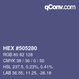 Color code: HEX #505280 | qconv.com