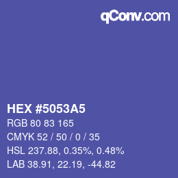 Color code: HEX #5053A5 | qconv.com