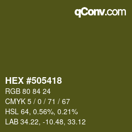 Color code: HEX #505418 | qconv.com