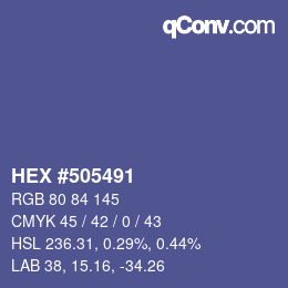 Color code: HEX #505491 | qconv.com