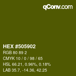Color code: HEX #505902 | qconv.com