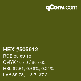 Color code: HEX #505912 | qconv.com