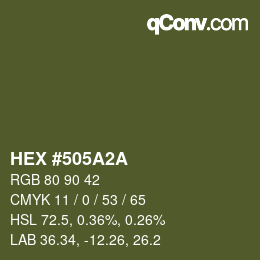 Código de color: HEX #505A2A | qconv.com