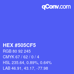 Color code: HEX #505CF5 | qconv.com