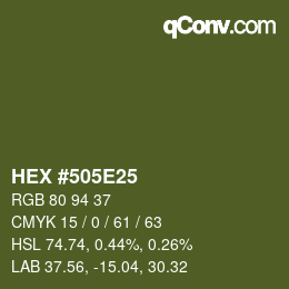 颜色代码: HEX #505E25 | qconv.com