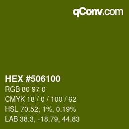 Color code: HEX #506100 | qconv.com
