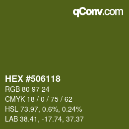 Color code: HEX #506118 | qconv.com