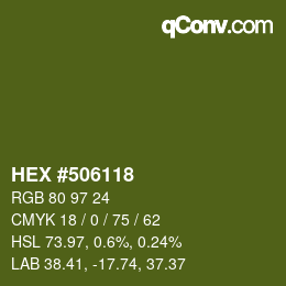 カラーコード: HEX #506118 | qconv.com