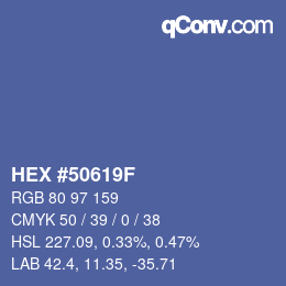 Color code: HEX #50619F | qconv.com