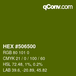 カラーコード: HEX #506500 | qconv.com