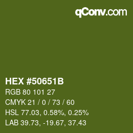 Color code: HEX #50651B | qconv.com