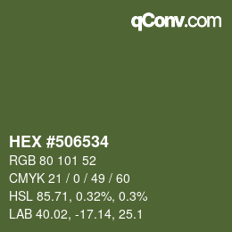 颜色代码: HEX #506534 | qconv.com