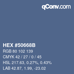 颜色代码: HEX #50668B | qconv.com