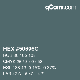颜色代码: HEX #50696C | qconv.com