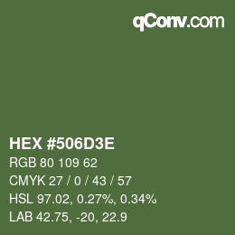 Color code: HEX #506D3E | qconv.com