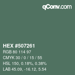 颜色代码: HEX #507261 | qconv.com