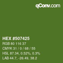 颜色代码: HEX #507425 | qconv.com