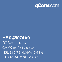 カラーコード: HEX #5074A9 | qconv.com