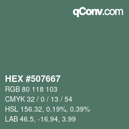 颜色代码: HEX #507667 | qconv.com